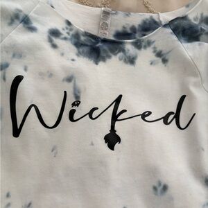 White and Blue Tie-dye Top